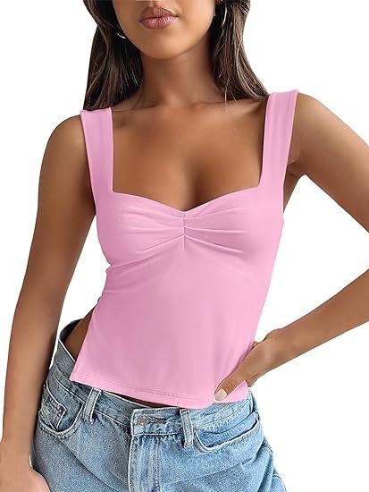 ANRABESS Womens Crop Tank Tops Sexy Sleeveless Sweetheart Neck Backless Side Split Going Out Trendy Y2K Summer Outfits